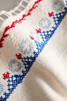 LOT SERVIETTES DE TABLE COTON BRODERIES POINT DE CROIX (LOT DE 2)