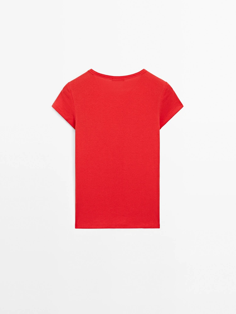 T-shirt à manches courtes en coton mélangé