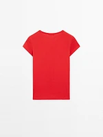 T-shirt à manches courtes en coton mélangé