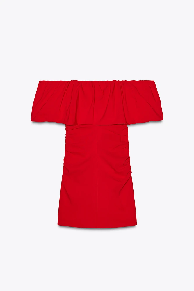 ROBE COURTE À VOLANT