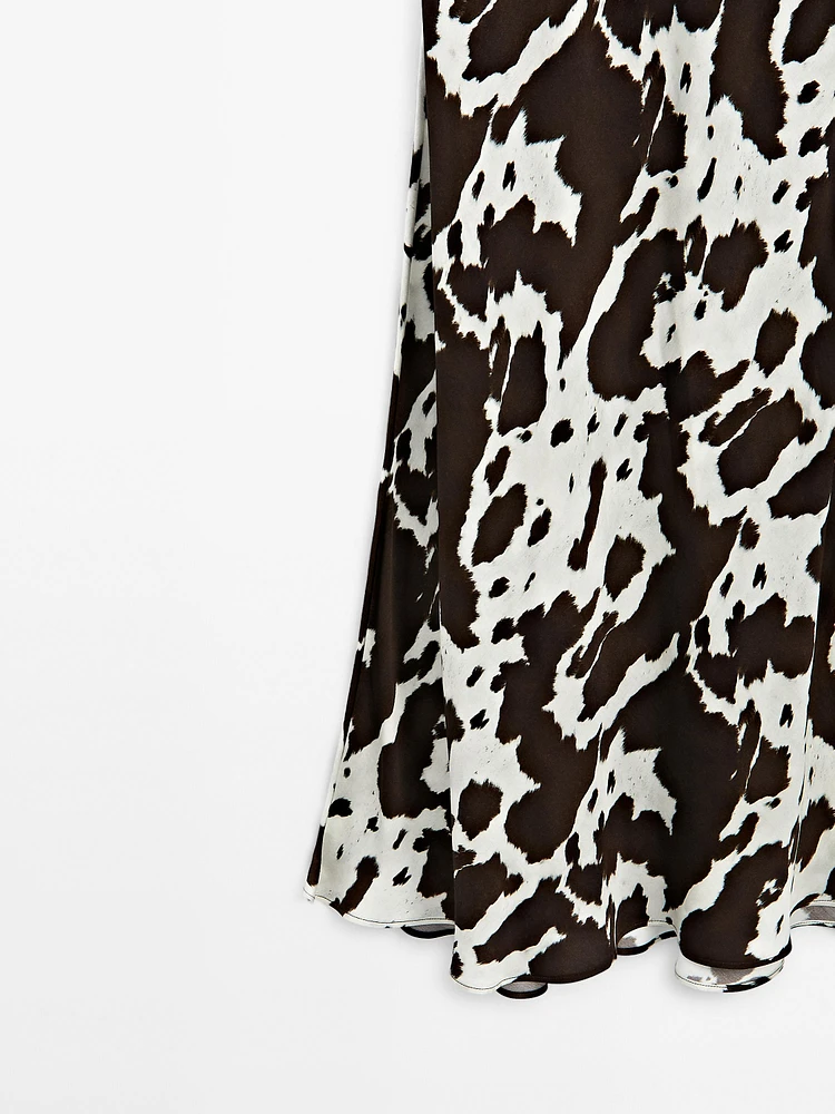 Robe midi nuisette à imprimé animal