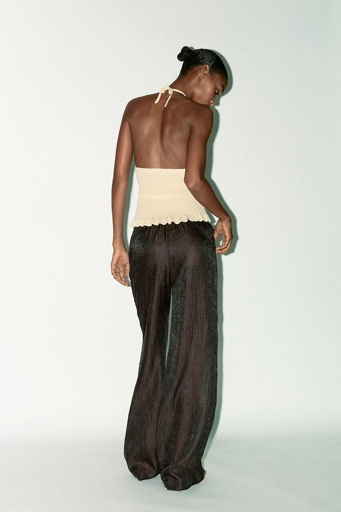 PANTALON SEMI-TRANSPARENT FROISSÉ