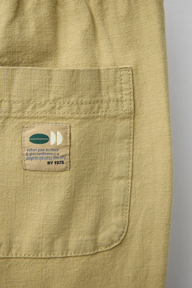 PANTALON EN COTON AVEC ÉLASTIQUES