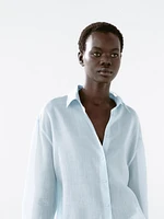 Flowing ramie blend shirt