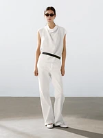 Wide straight fit denim trousers