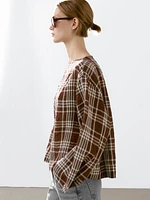 Flowing check blouse