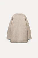 OVERSIZED 100% WOOL CARDIGAN