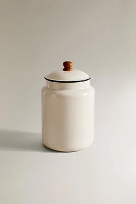 LARGE ENAMELED PET TREATS JAR