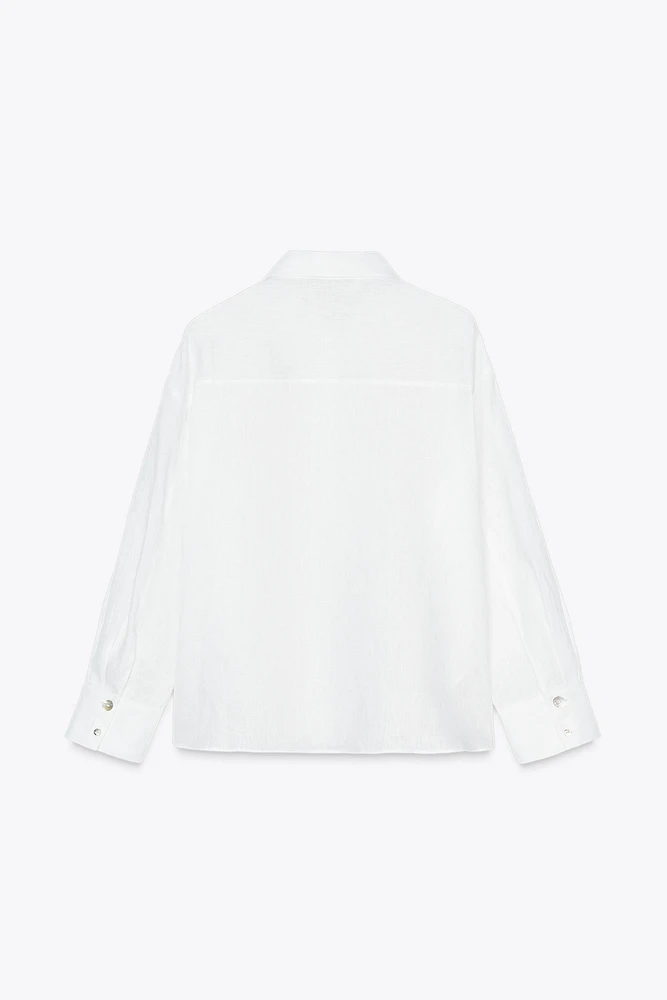 100% LINEN SHIRT WITH MATCHING BUTTONS