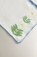 COTTON TABLECLOTH WITH CONTRAST EMBROIDERY