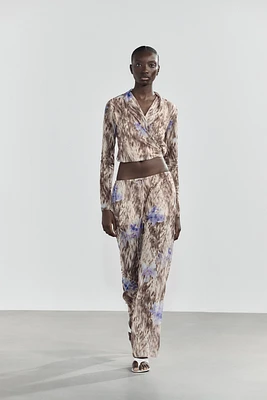 TOP CROISÉ TULLE IMPRIMÉ