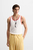 CONTRAST RIB TANK TOP