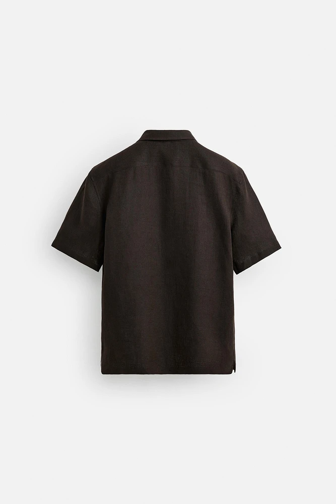 CHEMISE 100 % LIN À POCHES