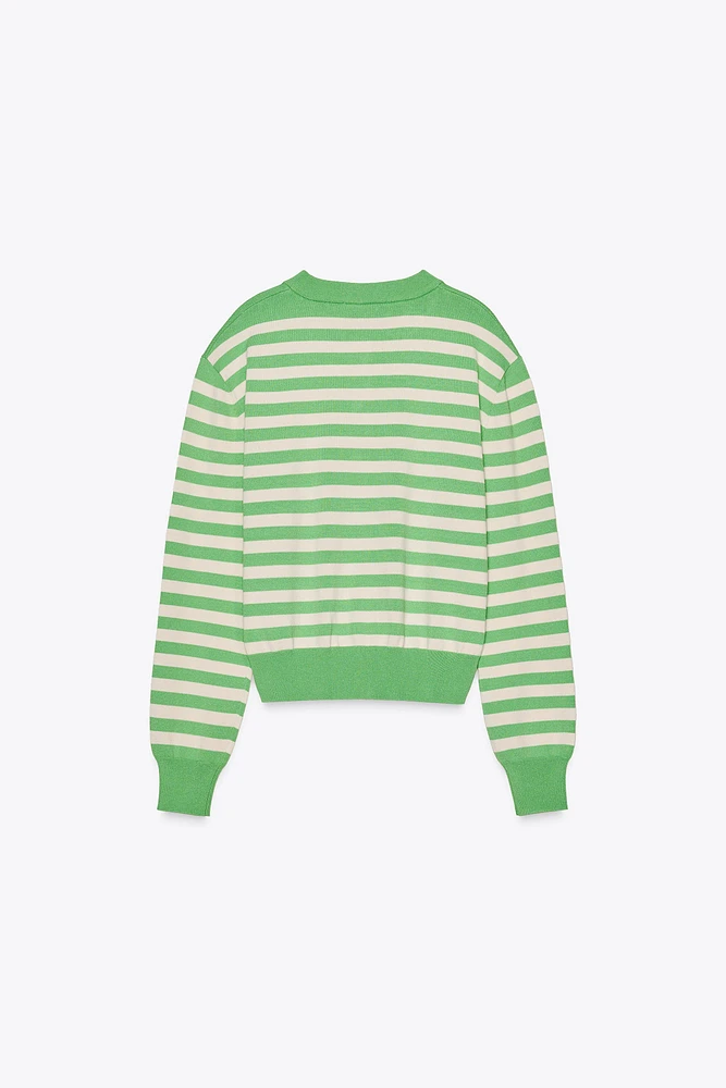 STRIPED KNIT JACKET