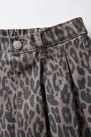 ANIMAL PRINT TWILL SKIRT