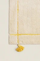 CHILDREN'S RECTANGULAR CHECK RUG WITH TASSELS