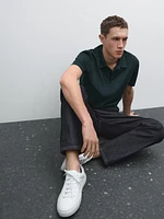 100% cotton polo shirt with micro textured weave