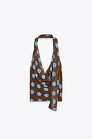 TOP HALTER À POIS ET FOULARD