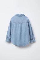 DENIM SHIRT AND RIB KNIT T-SHIRT SET