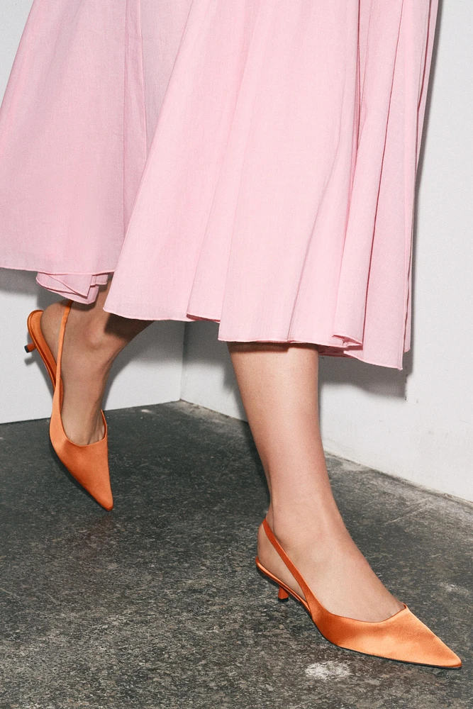 CHAUSSURES OUVERTES À L'ARRIÈRE EN TISSU TALONS KITTEN