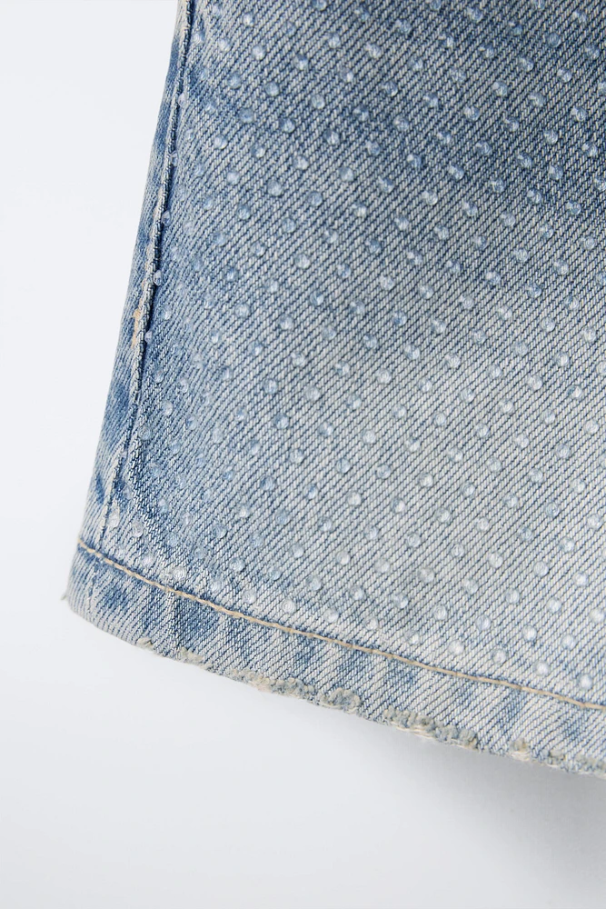 SHORT EN DENIM STRASS