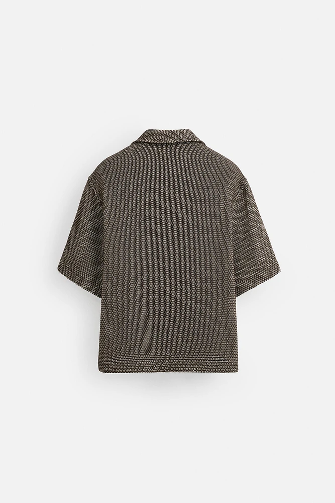 OPEN KNIT POLO SHIRT