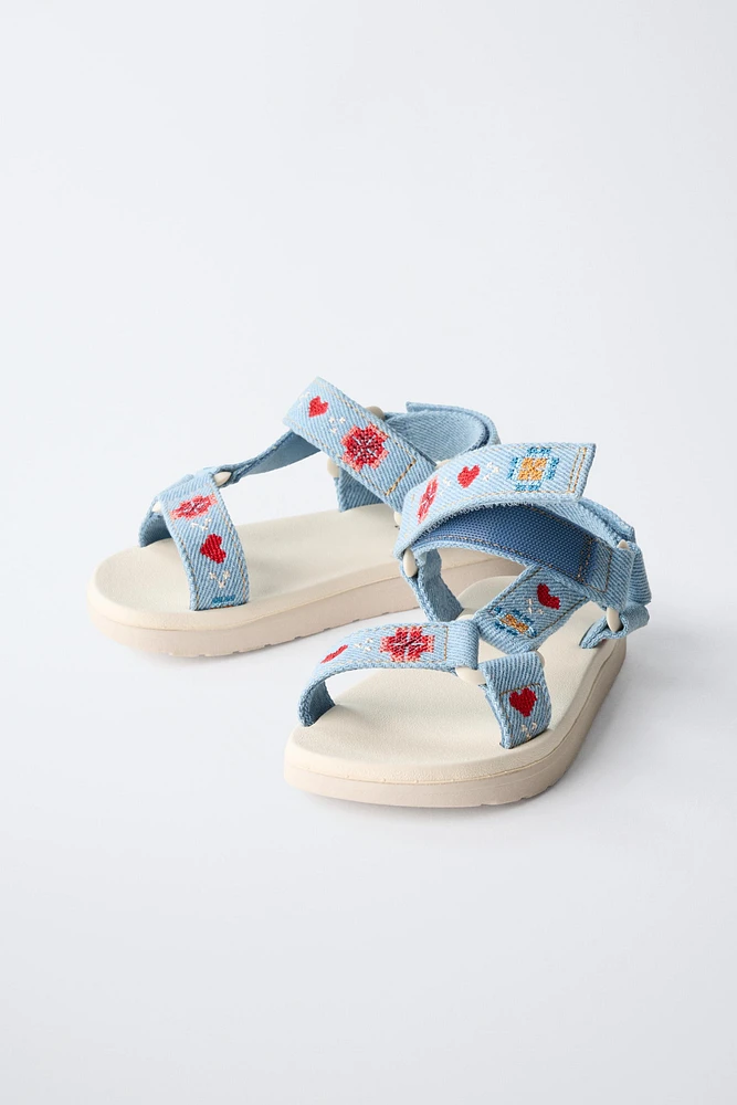 EMBROIDERED SANDALS