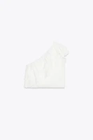 ASYMMETRIC RUFFLED GAUZE TOP