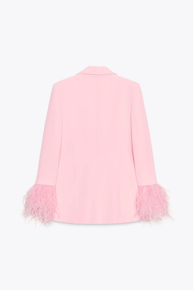 BLAZER MANCHES PLUMES