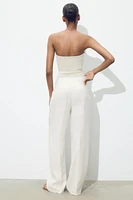 WRINKLE-LOOK STRAIGHT PANTS