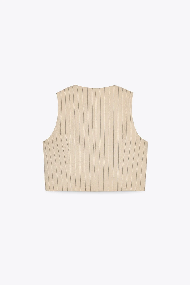 GILET COURT RAYÉ