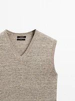 100% linen melange knit vest