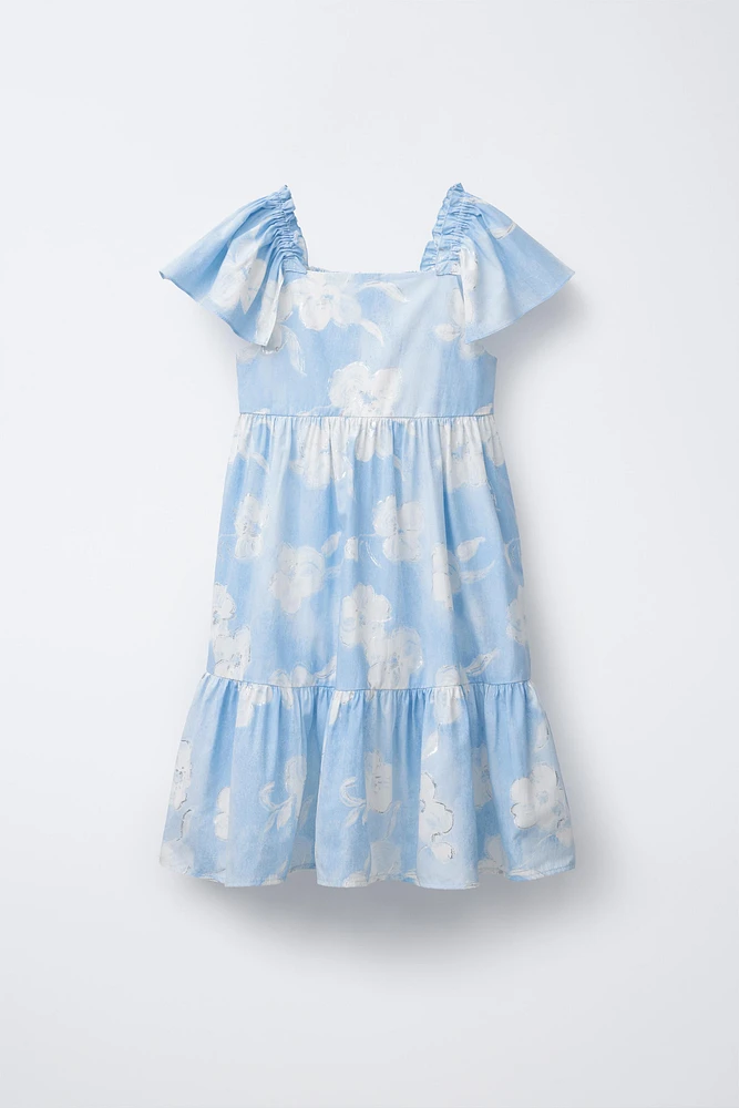 SHIMMERING FLORAL PRINT DRESS