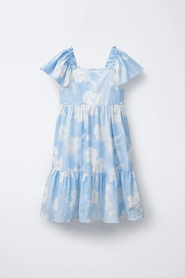 ROBE IMPRIMÉE FLEUR AVEC BRILLANTS