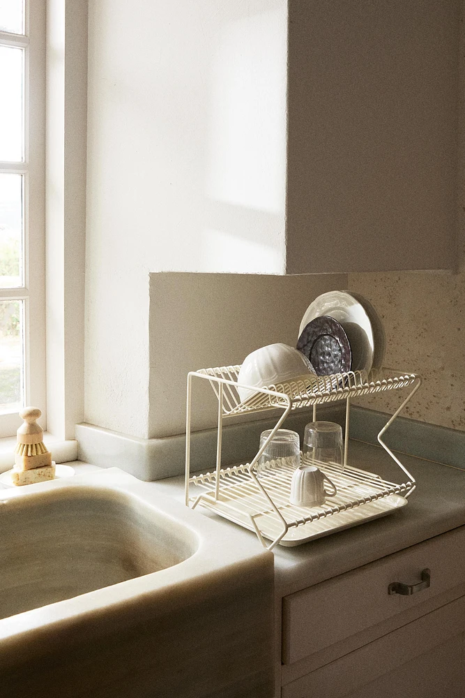 METAL DISH RACK WITH TRAY