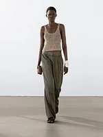 Braided suede leather top