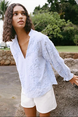 STRUCTURED STRIPED POPLIN BLOUSE