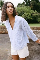 STRUCTURED STRIPED POPLIN BLOUSE
