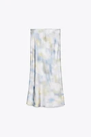 TIE DYE SATIN EFFECT SKIRT