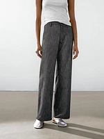 Cotton blend denim trousers