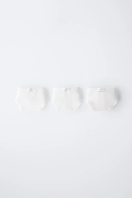 AGES 6-14/ THREE-PACK OF RIBBED LABEL BRIEFS