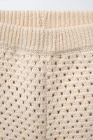 BERMUDA EN MAILLE FRAISE CROCHET