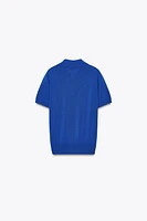 TOP POLO EN MAILLE À MANCHES COURTES