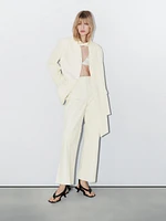 Blazer court 100 % lin avec foulard - STUDIO