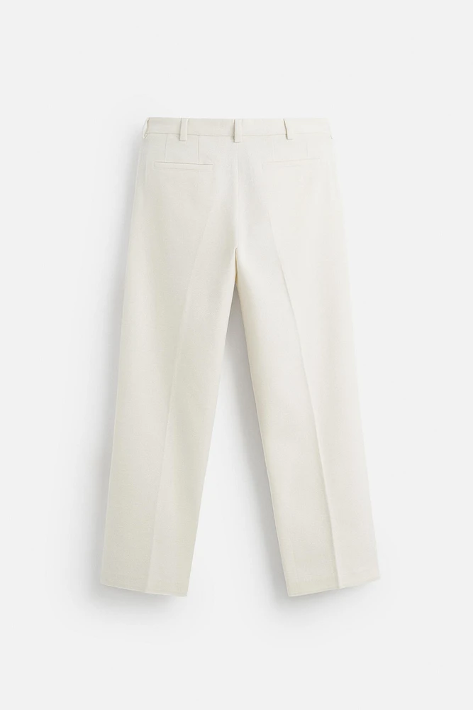 TEXTURED REGULAR FIT PANTS