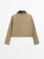 Veste avec col en cuir amovible