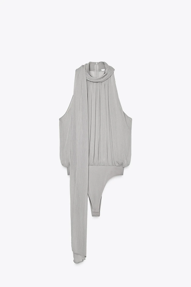 TIED CHIFFON BODYSUIT