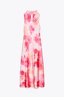 ROBE MIDI SATINÉE TIE & DYE