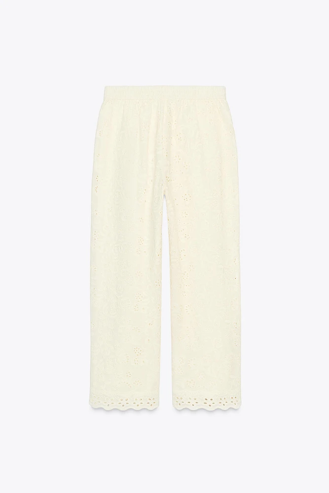 ZW COLLECTION PANTS WITH PERFORATED EMBROIDERY