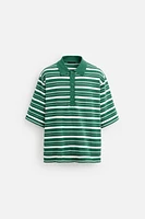 POLO EN MAILLE TEXTURÉE RAYURES
